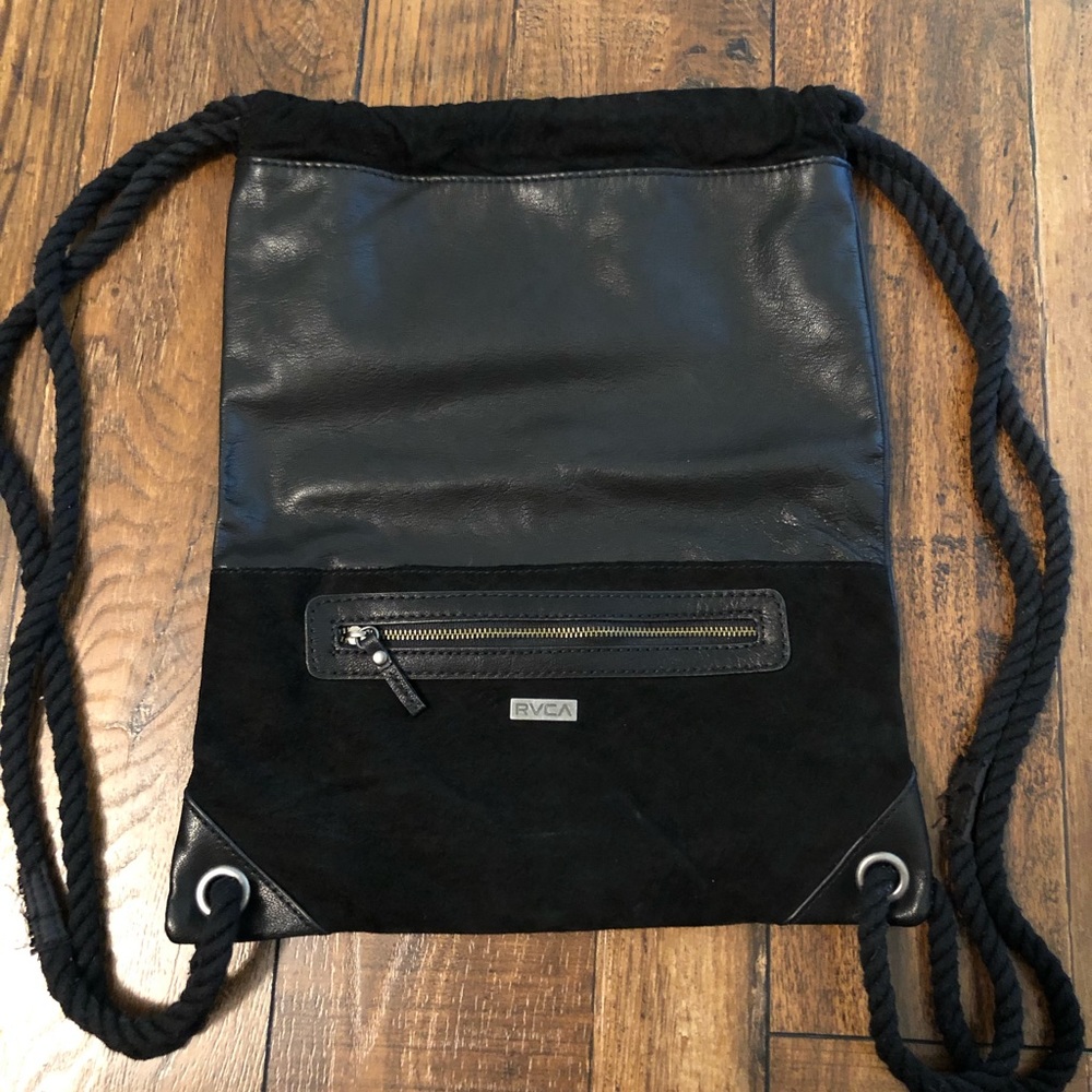 RVCA Leather Drawstring Backpack
